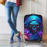 Flame Skull Luggage Cover Its Not How Crazy I Am But How Much I enjoy It That Makes Me Dangeous - Wonder Print Shop