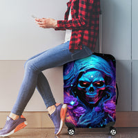 Flame Skull Luggage Cover Its Not How Crazy I Am But How Much I enjoy It That Makes Me Dangeous - Wonder Print Shop