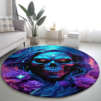 Flame Skull Round Carpet Its Not How Crazy I Am But How Much I enjoy It That Makes Me Dangeous