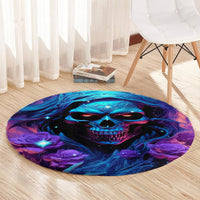 Flame Skull Round Carpet Its Not How Crazy I Am But How Much I enjoy It That Makes Me Dangeous