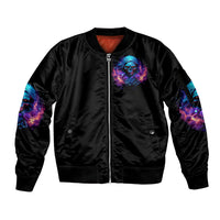 Flame Skull Sleeve Zip Bomber Jacket Its Not How Crazy I Am But How Much I enjoy It That Makes Me Dangeous - Wonder Print Shop