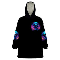 Flame Skull Wearable Blanket Hoodie Its Not How Crazy I Am But How Much I enjoy It That Makes Me Dangeous - Wonder Print Shop