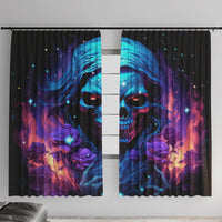 Flame Skull Window Curtain Its Not How Crazy I Am But How Much I enjoy It That Makes Me Dangeous - Wonder Print Shop
