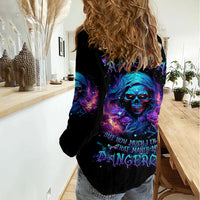 Flame Skull Women Casual Shirt Its Not How Crazy I Am But How Much I enjoy It That Makes Me Dangeous - Wonder Print Shop