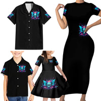 Fairy Skull Family Matching Short Sleeve Bodycon Dress and Hawaiian Shirt In My Next Life I Want To Be The Karme Fairy - Wonder Print Shop