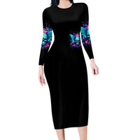 Fairy Skull Long Sleeve Bodycon Dress In My Next Life I Want To Be The Karme Fairy - Wonder Print Shop