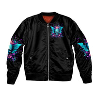 Fairy Skull Sleeve Zip Bomber Jacket In My Next Life I Want To Be The Karme Fairy - Wonder Print Shop