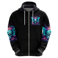 Fairy Skull Zip Hoodie In My Next Life I Want To Be The Karme Fairy - Wonder Print Shop
