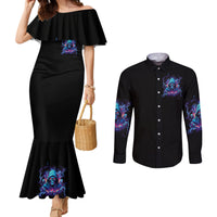 Reaper Skull Couples Matching Mermaid Dress and Long Sleeve Button Shirt When I Was Born The Devil Said Oh Shit Competition