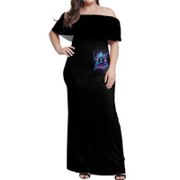 Reaper Skull Off Shoulder Maxi Dress When I Was Born The Devil Said Oh Shit Competition - Wonder Print Shop
