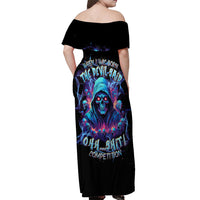 Reaper Skull Off Shoulder Maxi Dress When I Was Born The Devil Said Oh Shit Competition - Wonder Print Shop