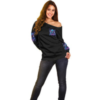 Reaper Skull Off Shoulder Sweater When I Was Born The Devil Said Oh Shit Competition - Wonder Print Shop