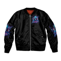 Reaper Skull Sleeve Zip Bomber Jacket When I Was Born The Devil Said Oh Shit Competition - Wonder Print Shop