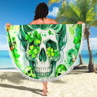 Irish Skull Beach Blanket Oho Lucky Mama - Wonder Print Shop