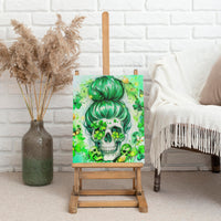 Irish Skull Canvas Wall Art Oho Lucky Mama - Wonder Print Shop