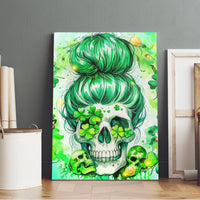 Irish Skull Canvas Wall Art Oho Lucky Mama - Wonder Print Shop