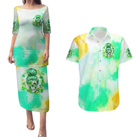Irish Skull Couples Matching Puletasi and Hawaiian Shirt Oho Lucky Mama - Wonder Print Shop