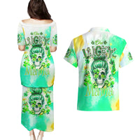 Irish Skull Couples Matching Puletasi and Hawaiian Shirt Oho Lucky Mama - Wonder Print Shop