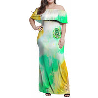 Irish Skull Family Matching Off Shoulder Maxi Dress and Hawaiian Shirt Oho Lucky Mama - Wonder Print Shop