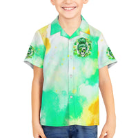 Irish Skull Family Matching Off Shoulder Maxi Dress and Hawaiian Shirt Oho Lucky Mama - Wonder Print Shop