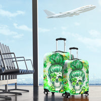 Irish Skull Luggage Cover Oho Lucky Mama - Wonder Print Shop