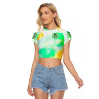 Irish Skull Raglan Cropped T Shirt Oho Lucky Mama - Wonder Print Shop