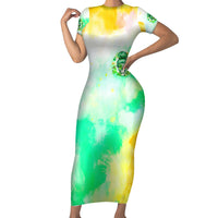 Irish Skull Short Sleeve Bodycon Dress Oho Lucky Mama - Wonder Print Shop