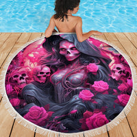 Witch Skull Beach Blanket They Whispered To Her You Cannot Withstand The Storm - Wonder Print Shop