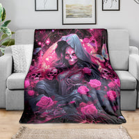 Witch Skull Blanket They Whispered To Her You Cannot Withstand The Storm