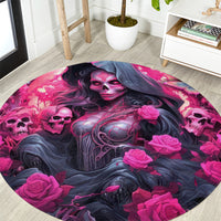Witch Skull Round Carpet They Whispered To Her You Cannot Withstand The Storm