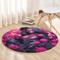 Witch Skull Round Carpet They Whispered To Her You Cannot Withstand The Storm