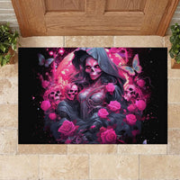 Witch Skull Rubber Doormat They Whispered To Her You Cannot Withstand The Storm - Wonder Print Shop