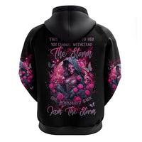 Witch Skull Zip Hoodie They Whispered To Her You Cannot Withstand The Storm - Wonder Print Shop