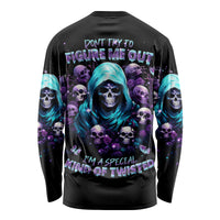 Reaper Skull Long Sleeve Shirt Don't Try To Figure Me Out - Wonder Print Shop