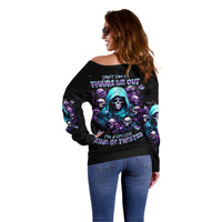 Reaper Skull Off Shoulder Sweater Don't Try To Figure Me Out - Wonder Print Shop