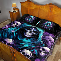 Reaper Skull Quilt Bed Set Don't Try To Figure Me Out - Wonder Print Shop