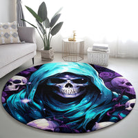 Reaper Skull Round Carpet Don't Try To Figure Me Out