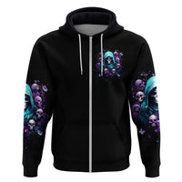Reaper Skull Zip Hoodie Don't Try To Figure Me Out - Wonder Print Shop