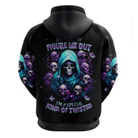 Reaper Skull Zip Hoodie Don't Try To Figure Me Out - Wonder Print Shop