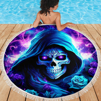 Rose Skull Beach Blanket If My Mouth Doesn't Say It - Wonder Print Shop