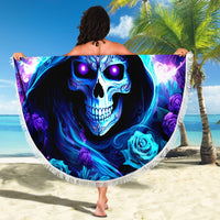 Rose Skull Beach Blanket If My Mouth Doesn't Say It - Wonder Print Shop