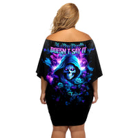 Rose Skull Family Matching Off Shoulder Short Dress and Hawaiian Shirt If My Mouth Doesn't Say It - Wonder Print Shop