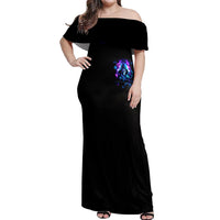 Rose Skull Off Shoulder Maxi Dress If My Mouth Doesn't Say It - Wonder Print Shop