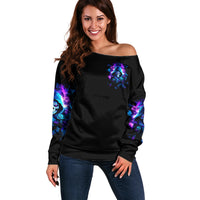 Rose Skull Off Shoulder Sweater If My Mouth Doesn't Say It - Wonder Print Shop