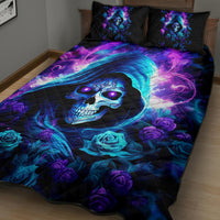 Rose Skull Quilt Bed Set If My Mouth Doesn't Say It - Wonder Print Shop