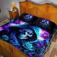 Rose Skull Quilt Bed Set If My Mouth Doesn't Say It - Wonder Print Shop