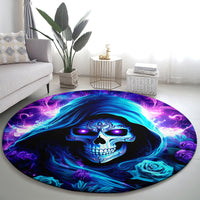 Rose Skull Round Carpet If My Mouth Doesn't Say It