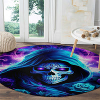 Rose Skull Round Carpet If My Mouth Doesn't Say It