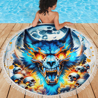 Wolf Skull Beach Blanket You First Mistake Was Thinking I Was One Of The Sheep - Wonder Print Shop
