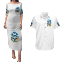 Wolf Skull Couples Matching Puletasi and Hawaiian Shirt You First Mistake Was Thinking I Was One Of The Sheep - Wonder Print Shop